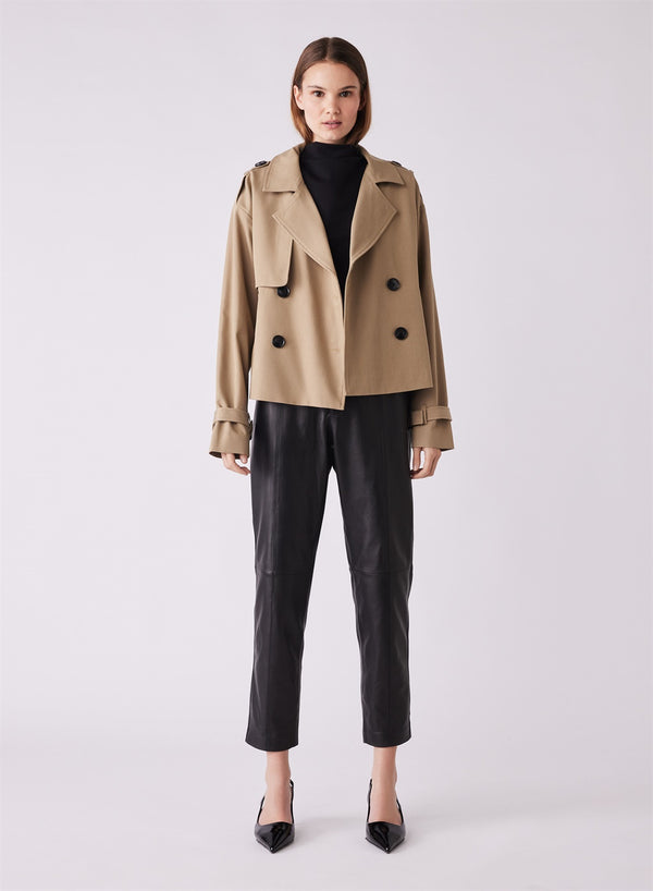 Avenue Cropped Trench - Driftwood