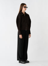 Rewind Zip Cardi - Dark Chocolate