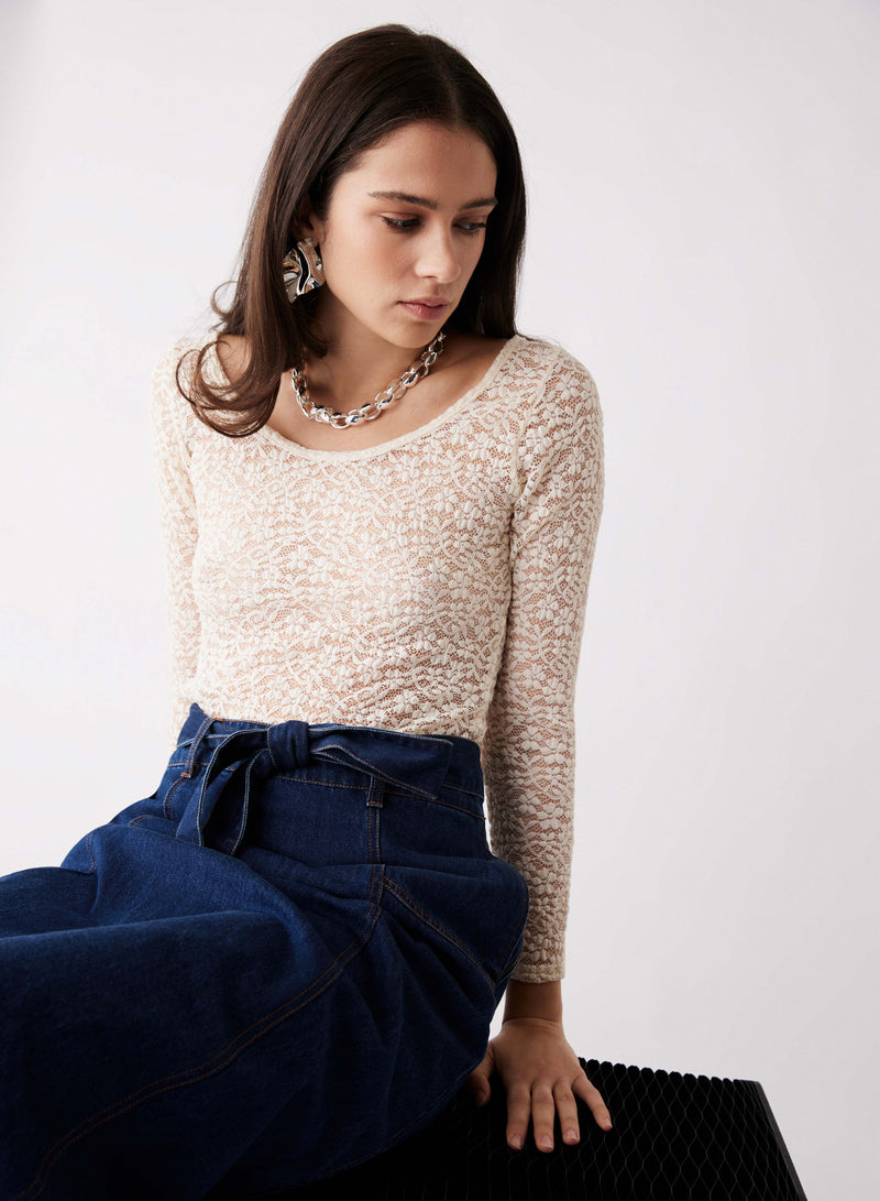 Charmer Top -Ivory