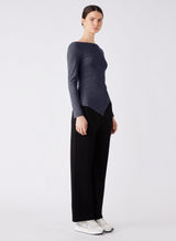 Cancelled Exposition Asymmetric Top - Dark Charcoal