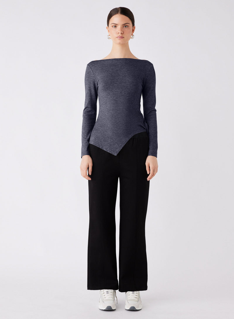 Cancelled Exposition Asymmetric Top - Dark Charcoal
