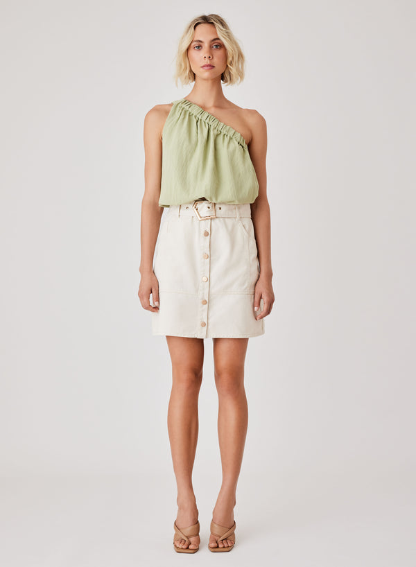 Kokomo Denim Skirt - Ivory