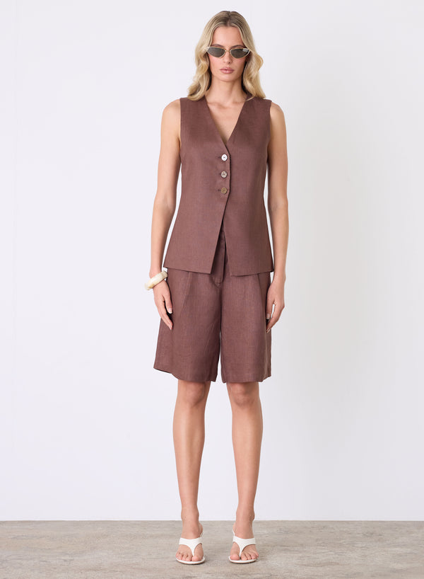 Marseille Vest Top - Espresso