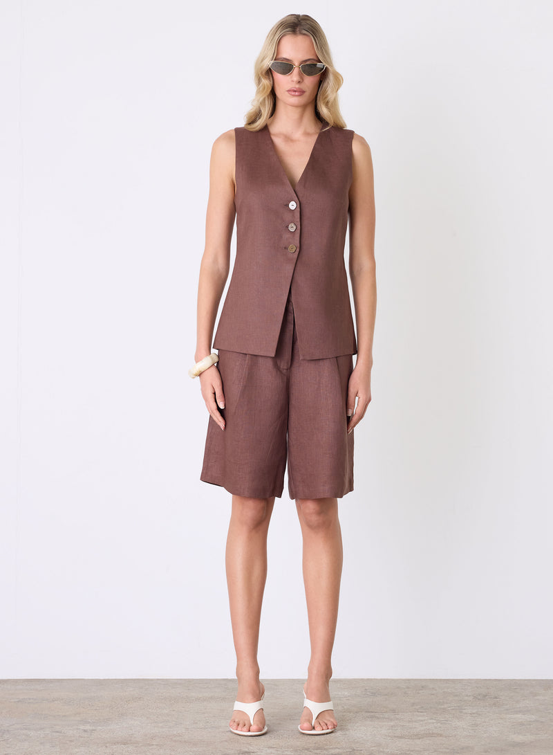 Marseille Vest Top - Espresso