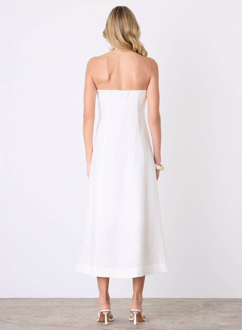 Marseille Bandeau Dress -White