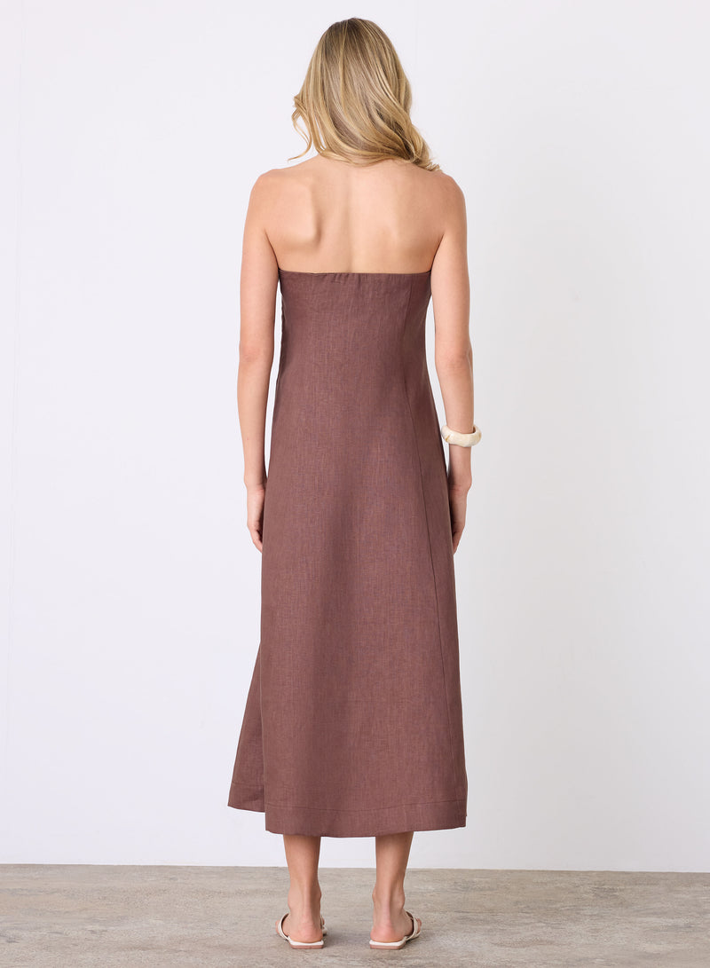 Marseille Bandeau Dress - Espresso