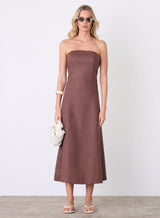 Marseille Bandeau Dress - Espresso