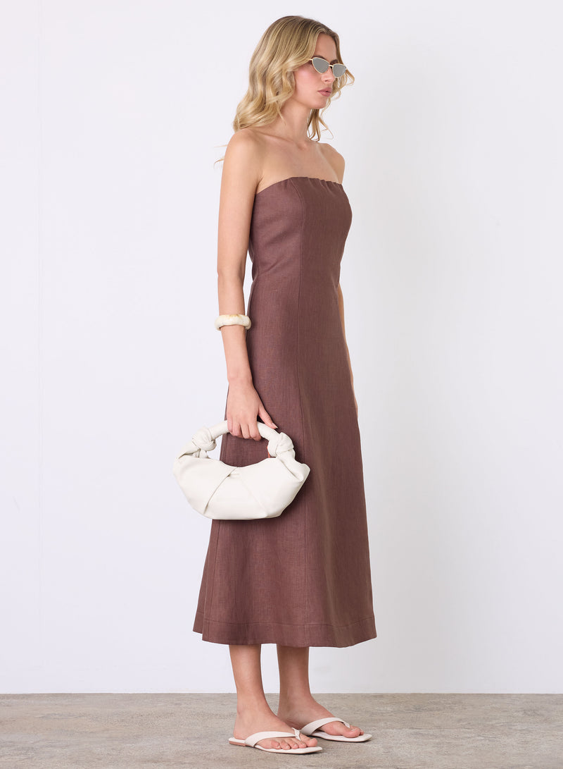 Marseille Bandeau Dress - Espresso