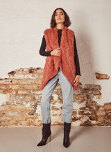 Ora Fur Vest - Rust