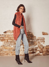 Ora Fur Vest - Rust