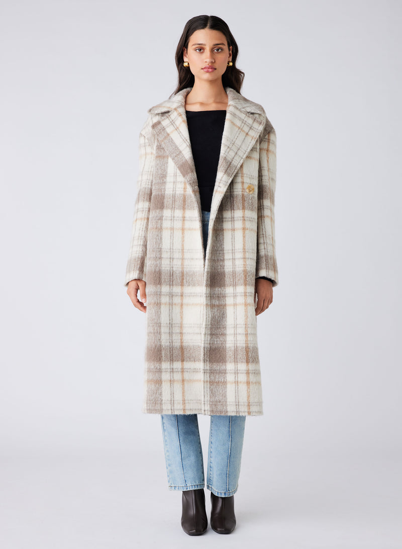 Empire Coat - Natural Check