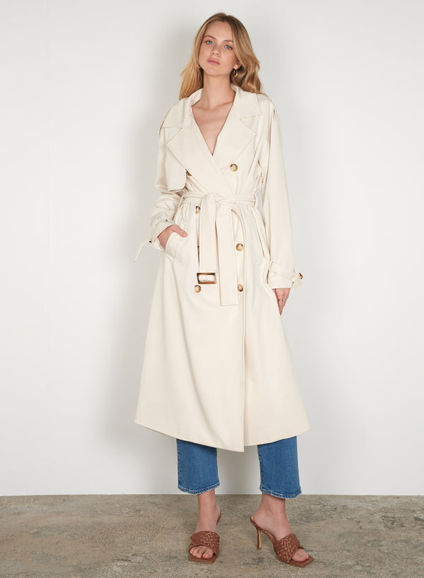 Avenue Trench Coat - Bone
