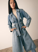 Midwest Trench Coat - Blue Denim