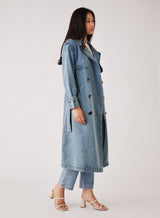 Midwest Trench Coat - Blue Denim
