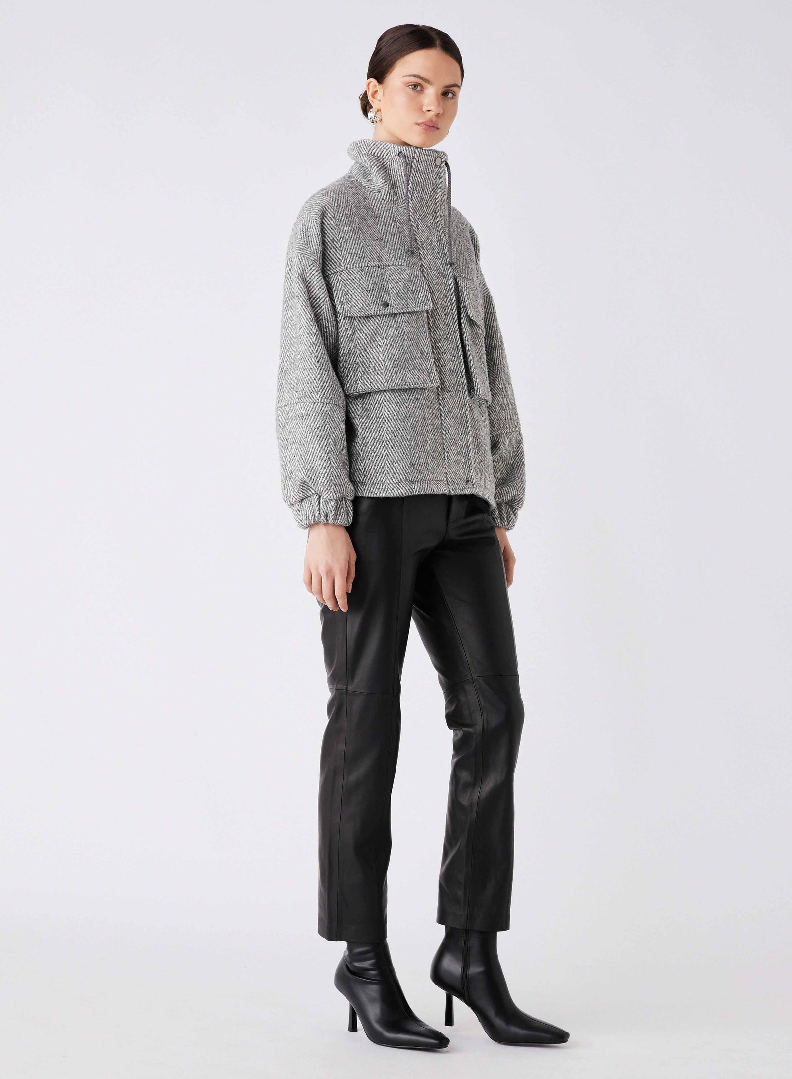 eaphi WOOL TWEED JACKET グレー　新品　未使用　ジャケット Eaphi wool tweed jacket gray