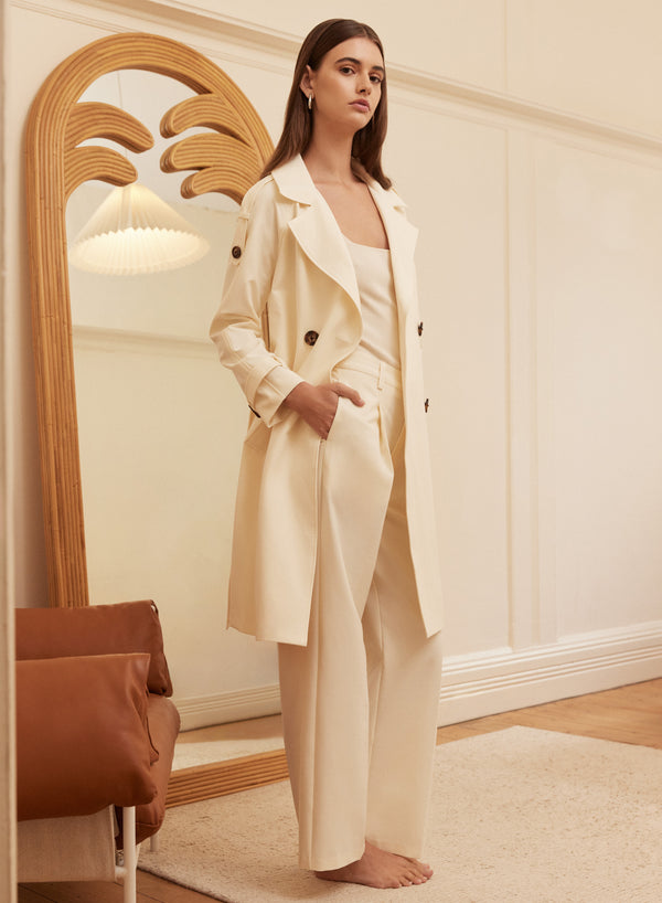 Chicago Trench Coat - Cream