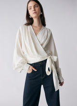 Hilton Tie Side Blouse - Ivory