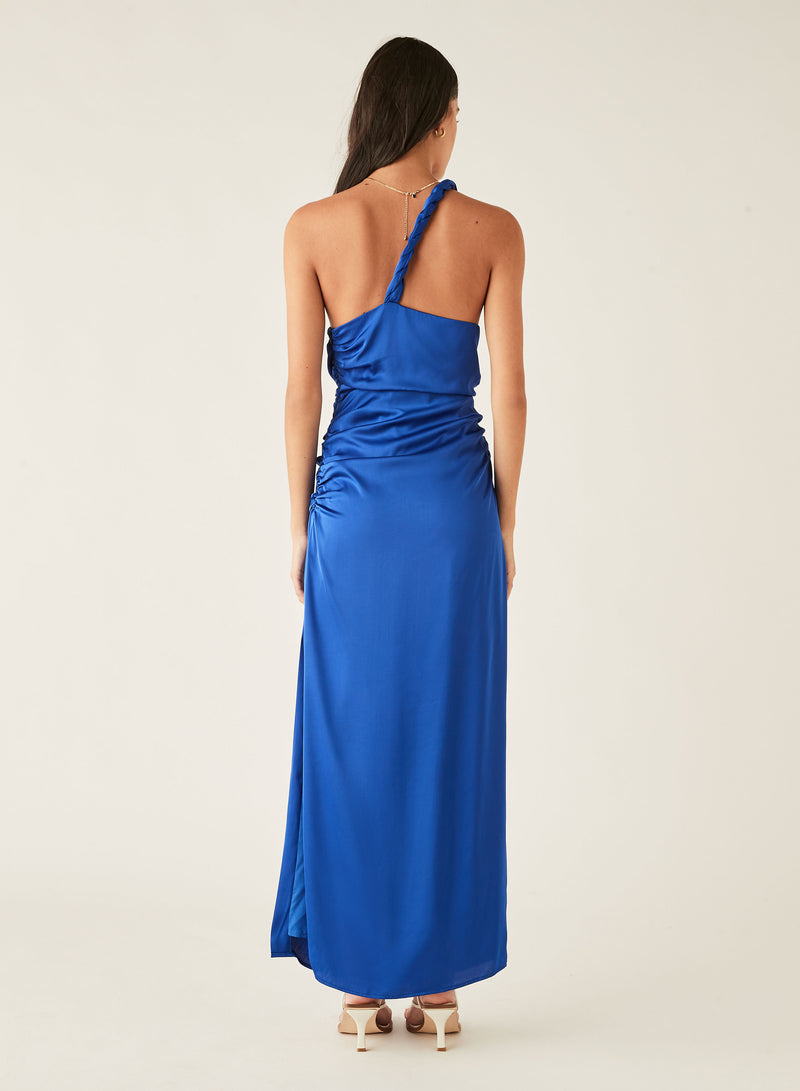 Balmy One Shoulder Dress - Ocean Blue