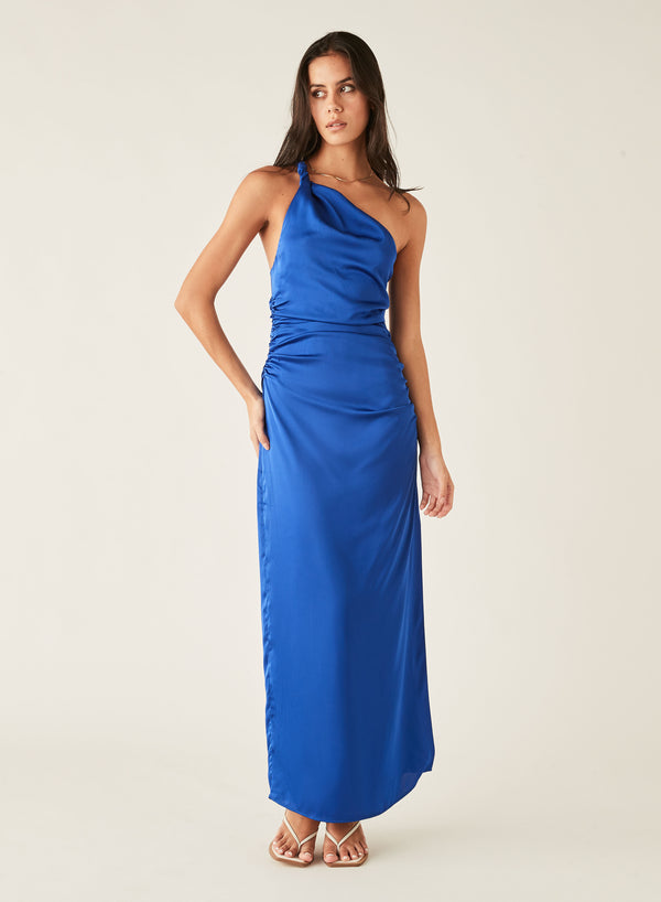 Balmy One Shoulder Dress - Ocean Blue
