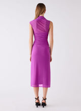 Viola Midi Dress - Bright Purple