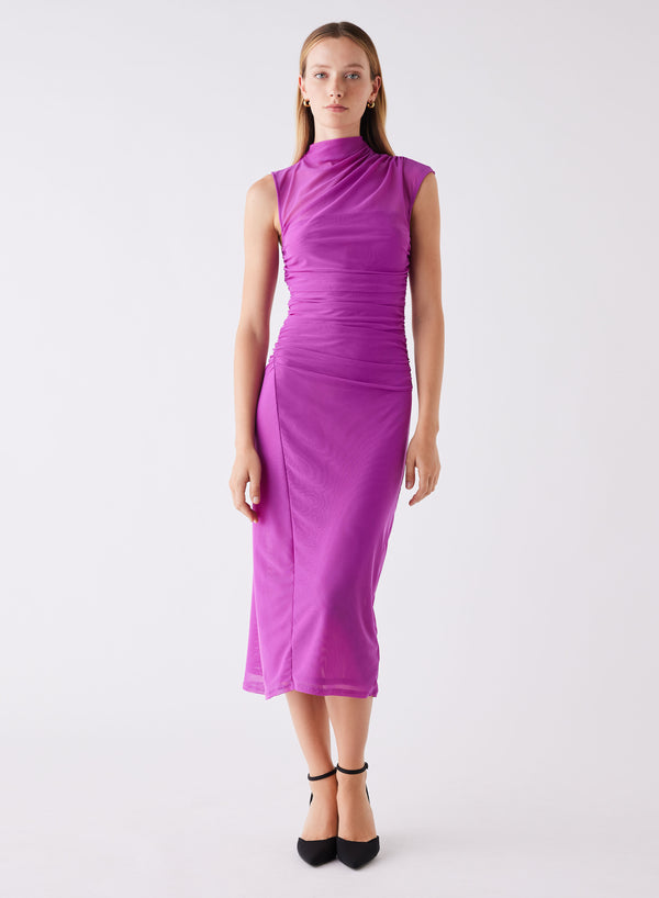 Viola Midi Dress - Bright Purple