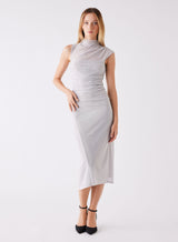 Viola Midi Dress - Silver