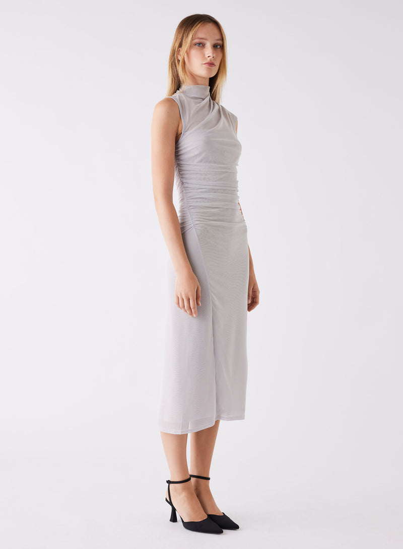 Viola Midi Dress - Silver