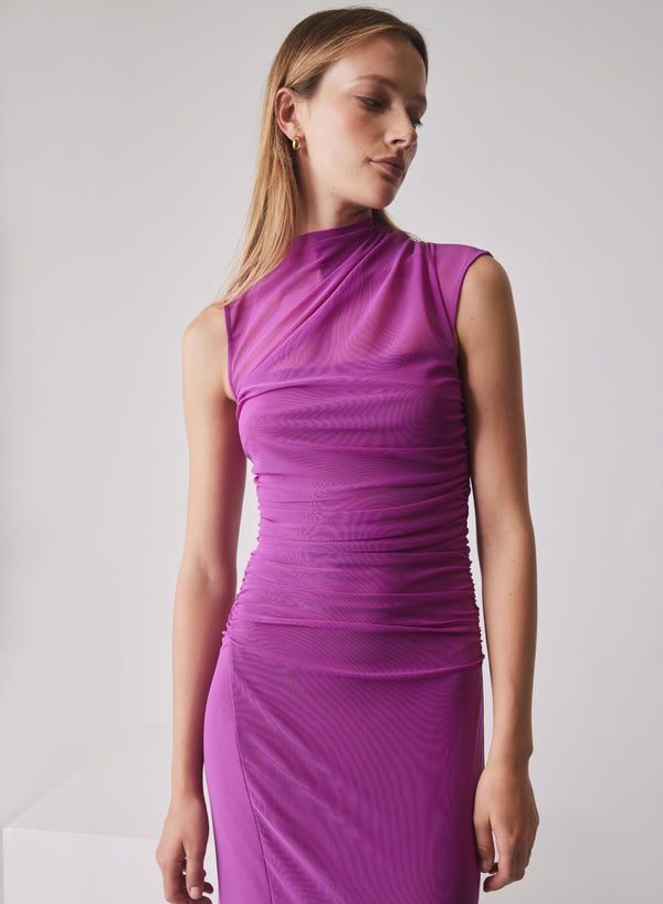 Viola Midi Dress - Bright Purple