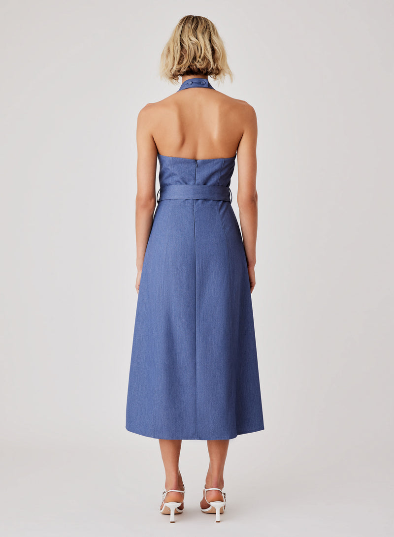 Pier Halter Dress - Dark Blue