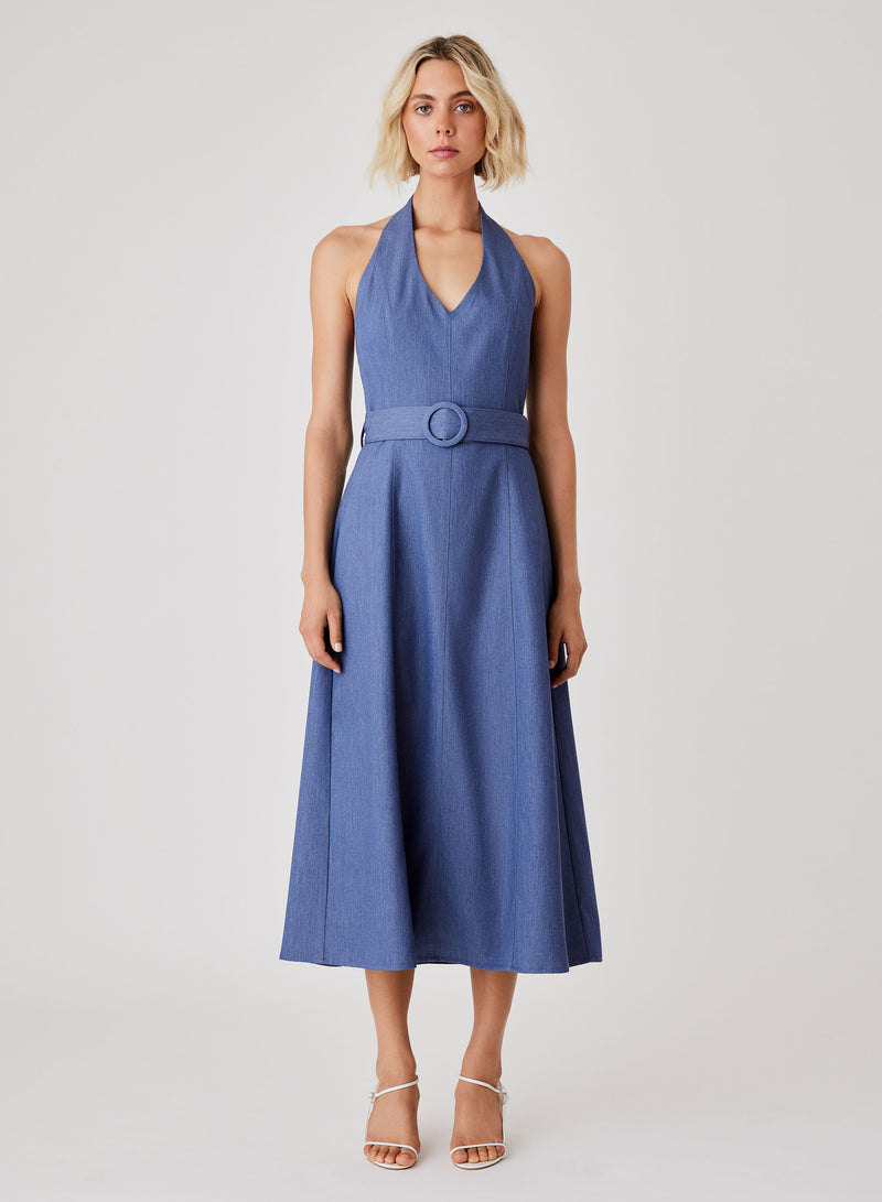 Pier Halter Dress - Dark Blue