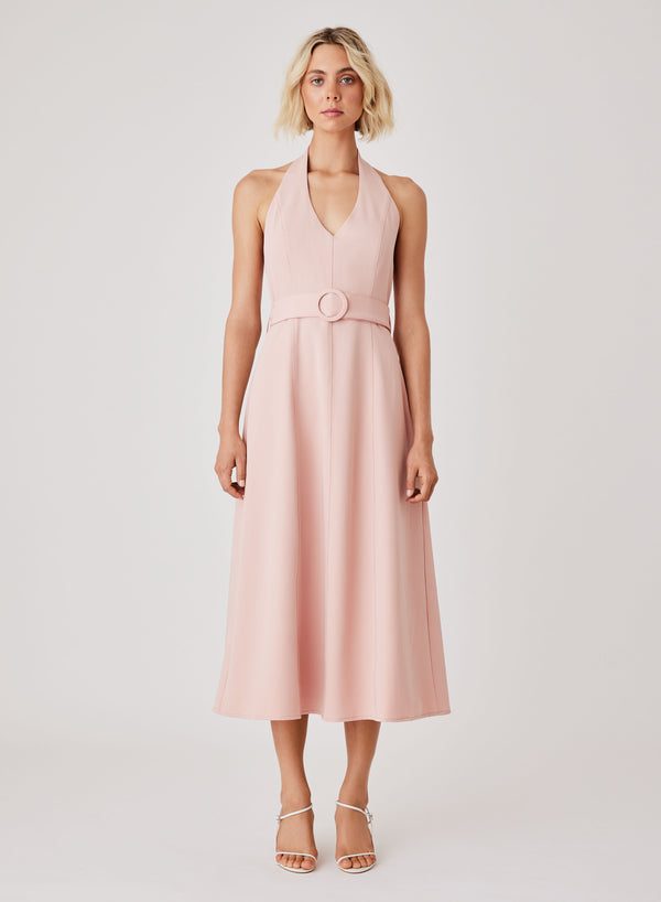 Pier Halter Dress - Peach