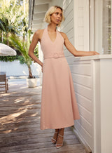 Pier Halter Dress - Peach