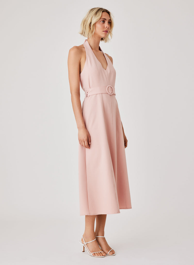 Pier Halter Dress - Peach