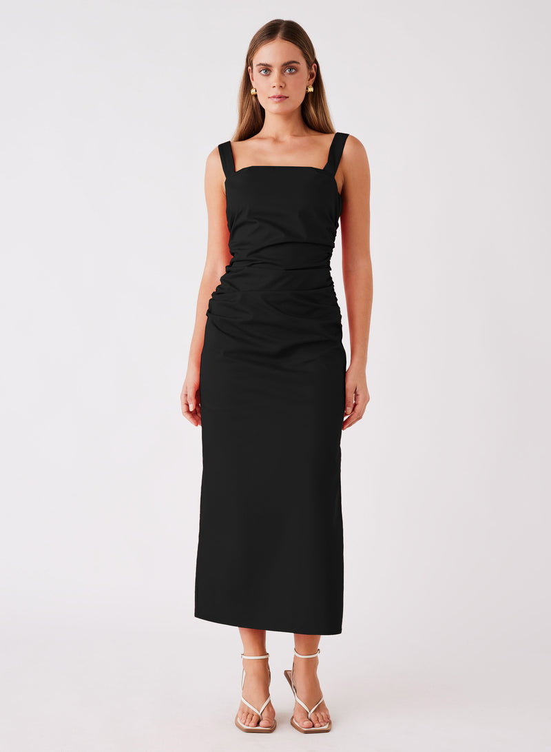 Drift Midi Dress -Black