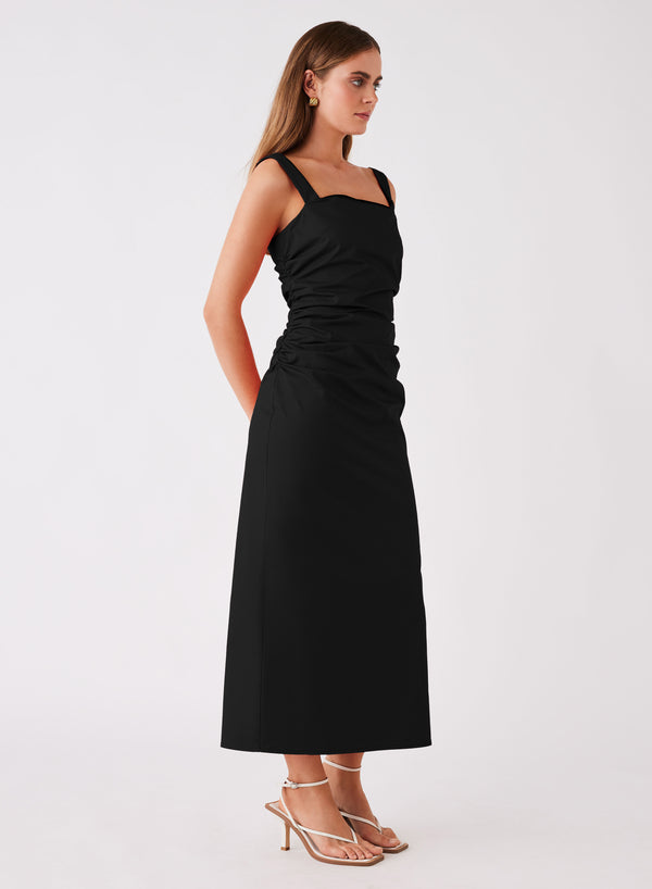 Drift Midi Dress -Black