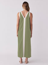 Monochrome Dress -Sage/Cream