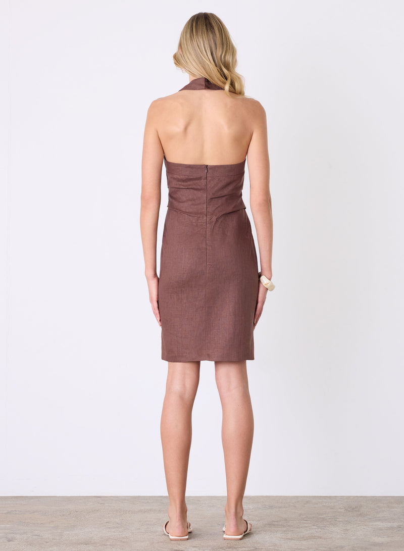 Marseille Halter Dress - Espresso