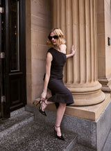 Affinity One Shoulder Midi Dress