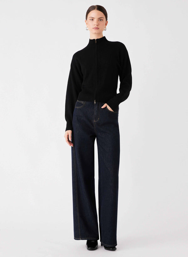 Sierra Zip Cardi - Black