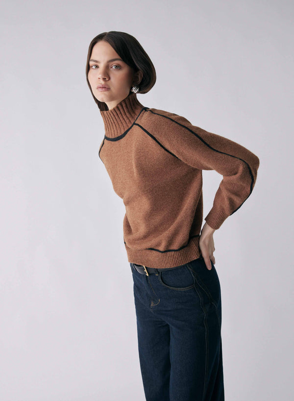 Weekender Sweater - Nutmeg/Black