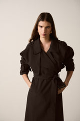 Metro Trench Coat - Chocolate