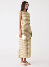 Sahara Maxi Dress - Sage Stripe