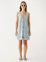Bayview Denim Shift Dress - Ice Blue Denim