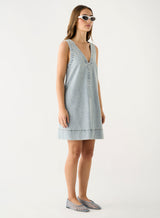 Bayview Denim Shift Dress - Ice Blue Denim