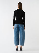 Fluted Knit Top - Black