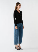 Fluted Knit Top - Black