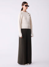 Harriet Button Neck Sweater - Cream