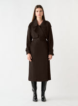 Metro Trench Coat - Chocolate