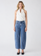 Mayfair Barrel Jeans - Blue Denim