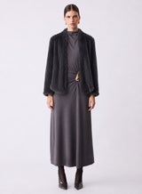 Ora Fur Jacket - Charcoal